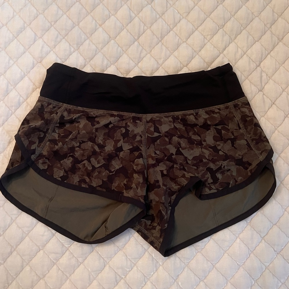 Lululemon Camouflage Speed Up Shorts